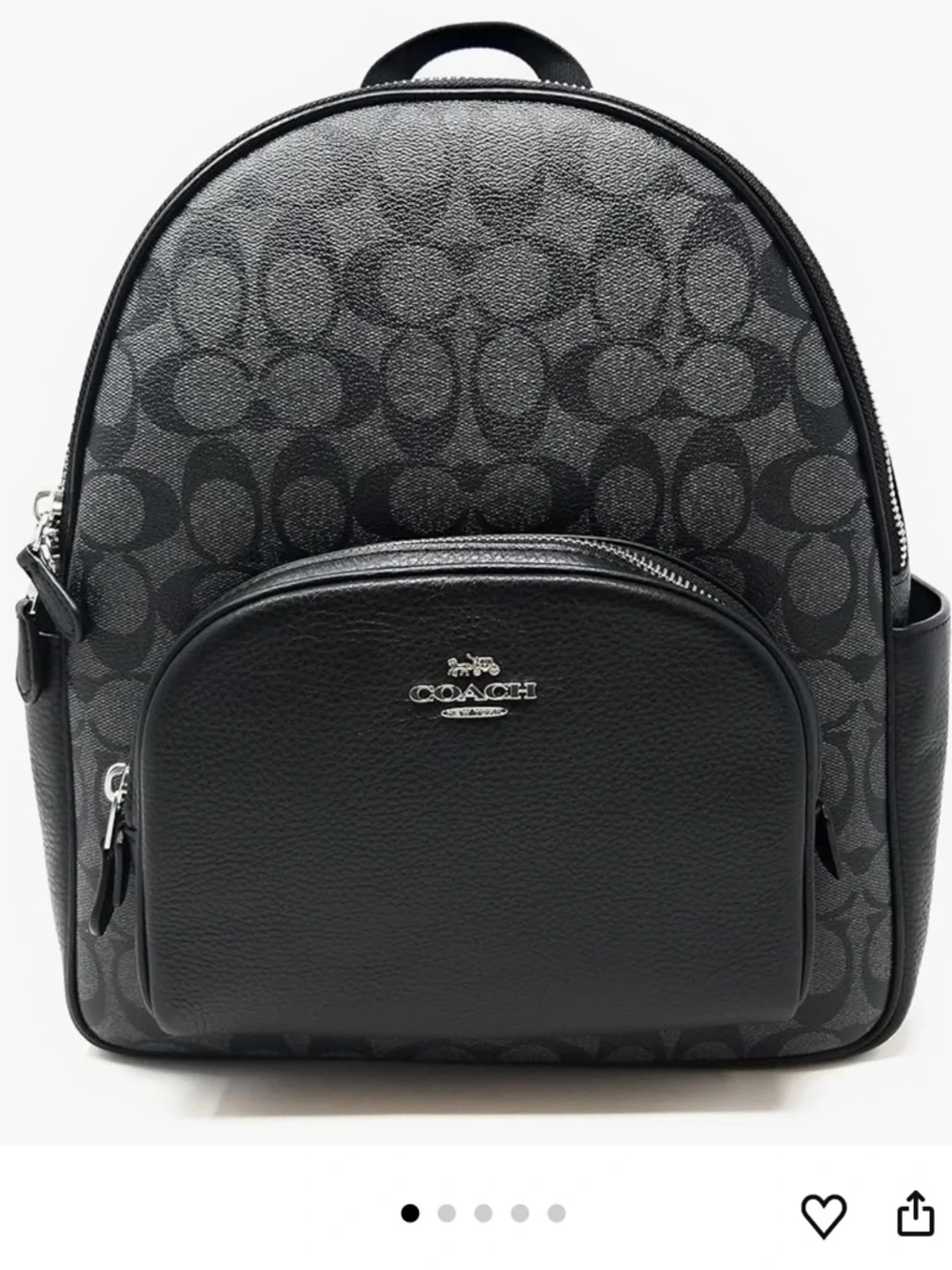 Coach Black Pebbled Leather Mini Backpack - Picture 8 of 8